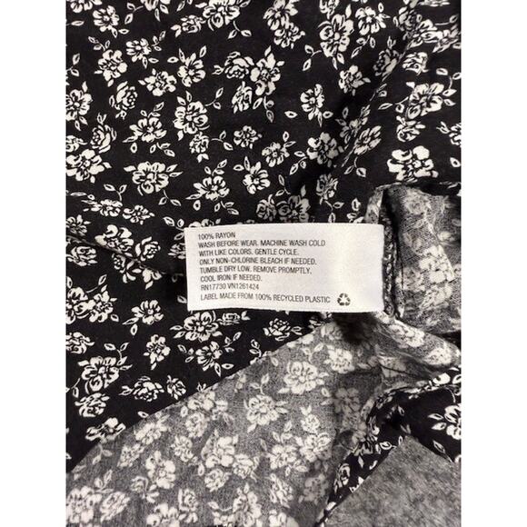 Art Class Dress Girls 7-8 Medium Black White Floral Spaghetti Strap Rayon Summer - Picture 6 of 7